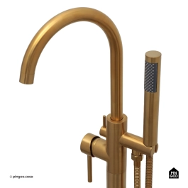 Misturador Monocomando de Piso para Banheira Uraim Dourado