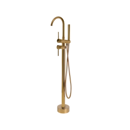 Misturador Monocomando de Piso para Banheira Uraim Dourado Cromado
