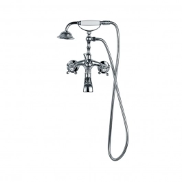 Misturador Duplo Comando de Parede para Banheira Retrô Vintage Itinga Prata