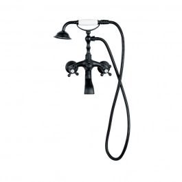 Misturador Duplo Comando de Parede para Banheira Retrô Vintage Itinga Preto