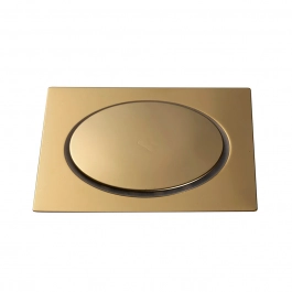 Ralo Click Up Quadrado para Chão 15cm Inox Dourado