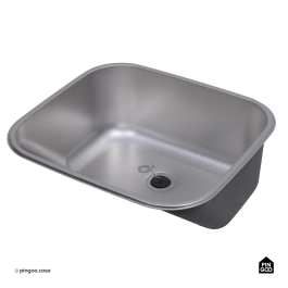 Tanque Inox Monobloco Texturizado 45x45 cm Prata Atikum