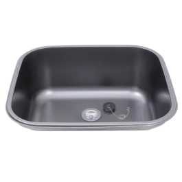 Tanque Inox Monobloco Texturizado 50x45 cm Preto Atikum