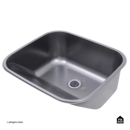 Tanque Inox Monobloco Texturizado 50x45 cm Preto Atikum