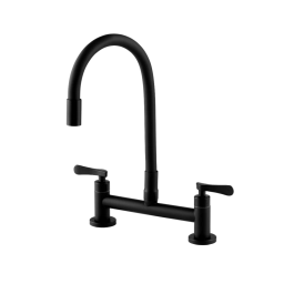 Torneira de cozinha flexivel misturador duplo comando Itaguari Pingoo.casa - Preto