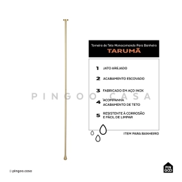 Torneira de Teto Para Banheiro Tarumã Dourado