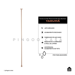 Torneira de Teto Para Banheiro Tarumã Dourado Rose