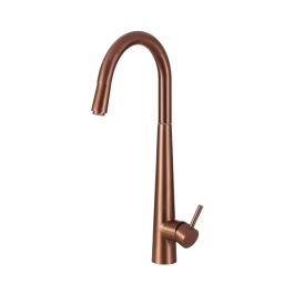 Torneira para Cozinha Gourmet Misturador Monocomando Extensível Em Aço Inox 304 Escovado Apurema Cobre