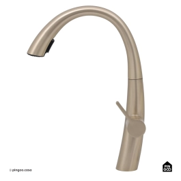 Torneira para Cozinha Gourmet Misturador Monocomando Extensível Juruá Dourado Escovado