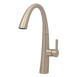 Torneira para Cozinha Gourmet Misturador Monocomando Extensível Juruá Dourado Escovado