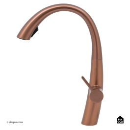 Torneira para Cozinha Gourmet Misturador Monocomando Extensível Juruá Dourado Rose Escovado