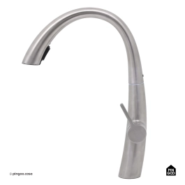 Torneira para Cozinha Gourmet Misturador Monocomando Extensível Juruá Prata Escovado