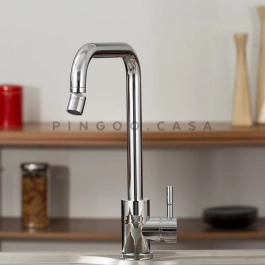 Torneira para Cozinha Misturador Monocomando Em Aço Inox 304 Potengí Prata