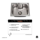 Kit Tanque Aço Inox Atikum e Cuba Para Cozinha Nawa Pingoo.casa