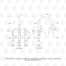 Cuba para Cozinha com Acessórios Jarauara e Torneira Misturador Extensível Duplo Comando Içá - Prata