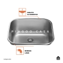 Kit Tanque Aço Inox Atikum e Cuba Para Cozinha Nawa Pingoo.casa