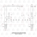 Torneira Para Cozinha Gourmet Misturador Monocomando Aço Inox 304 Miranda Pingoo.casa - Prata Cromado