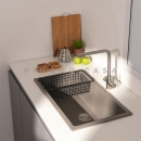 Cuba Gourmet para Cozinha com Acessórios Quartzo 45x78cm Kamã Pingoo.casa - Cinza