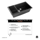 Cuba Para Cozinha Gourmet De Quartzo Com Acessórios Kamã Pingoo.casa - Preto