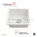 Cuba Gourmet para Cozinha com Acessórios Quartzo 40x44cm Macuxi Pingoo.casa - Branco