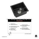 Cuba Gourmet para Cozinha com Acessórios Quartzo 40x44cm Macuxi Pingoo.casa - Preto