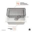 Cuba Gourmet para Cozinha com Acessórios Quartzo 40x44cm Macuxi Pingoo.casa - Branco