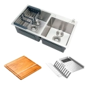 Cuba para Cozinha Gourmet com Escorredor e Tábua de Corte Awá Aço Inox 304 - Prata