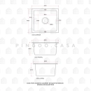 Cuba Gourmet para Cozinha com Acessórios Quartzo 40x44cm Macuxi Pingoo.casa - Preto