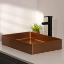 Cuba de Apoio Slim Retangular para Banheiro Aço Inox 304 38x55cm Makuna Pingoo.casa - Dourado Rose