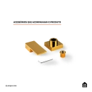 Acabamento de registro quadrado Ibó Pingoo.casa - Dourado