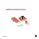 Acabamento de registro quadrado Ibó Pingoo.casa - Dourado Rose