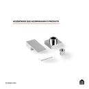 Acabamento de registro quadrado Ibó Pingoo.casa - Prata 
