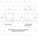 Acabamento de Registro em Metal Quadrado Mearim Prata