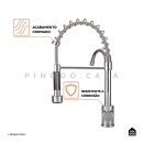 Cuba para Cozinha Terena 58 cm e Torneira Misturador Monocomando Saída para Filtro Carandaí - Prata