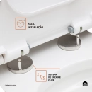 Assento Termofixo com Soft Close para Vaso Sanitário Amazonita - Branco