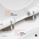 Assento Plástico com Soft Close para Vaso Sanitário Aquarela - Branco