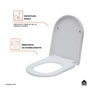 Assento Plástico com Soft Close para Vaso Sanitário Galena - Branco