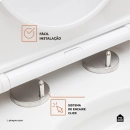 Assento Termofixo com Soft Close para Vaso Sanitário Titanita - Branco