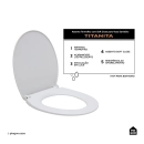 Assento Plástico com Soft Close para Vaso Sanitário Titanita - Branco