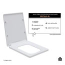 Assento Plástico com Soft Close para Vaso Sanitário Opala Pingoo.casa - Branco