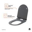 Assento Termofixo com Soft Close para Vaso Sanitário Amazonita - Cinza