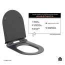 Assento Termofixo com Soft Close para Vaso Sanitário Amazonita - Preto
