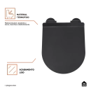 Assento Termofixo com Soft Close para Vaso Sanitário Amazonita - Preto