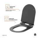 Assento Termofixo com Soft Close para Vaso Sanitário Amazonita - Preto