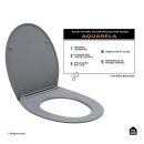 Assento Termofixo com Soft Close para Vaso Sanitário Aquarela - Cinza