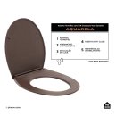 Assento Termofixo com Soft Close para Vaso Sanitário Aquarela - Marrom