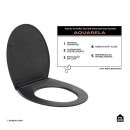Assento Termofixo com Soft Close para Vaso Sanitário Aquarela - Preto