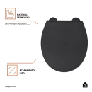 Assento Termofixo com Soft Close para Vaso Sanitário Aquarela - Preto