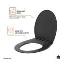 Assento Termofixo com Soft Close para Vaso Sanitário Aquarela - Preto