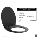 Assento Termofixo com Soft Close para Vaso Sanitário Titanita - Preto